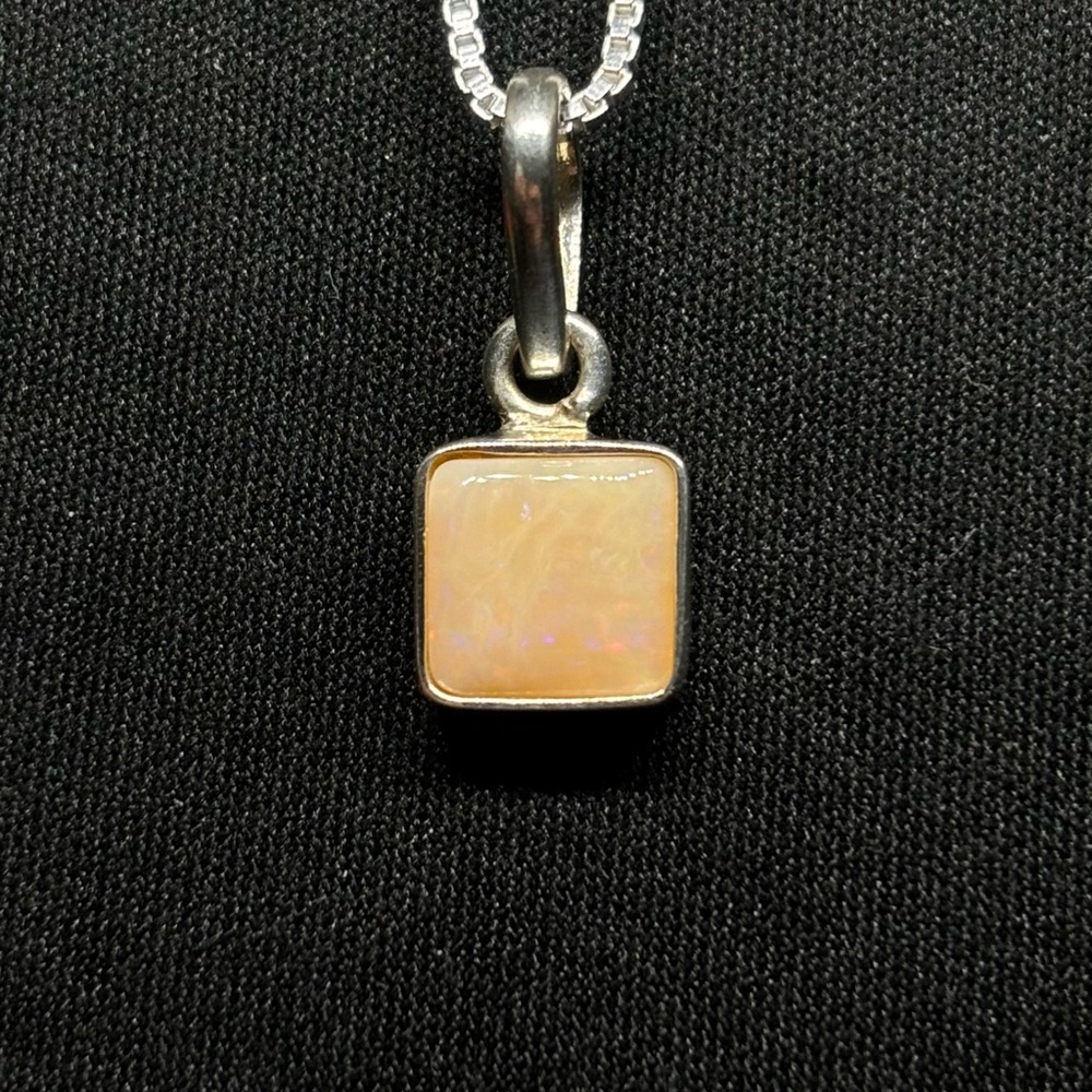 Firebird Ethiopian Welo Opal .925 Sterling Silver Gemstone Crystal Necklace